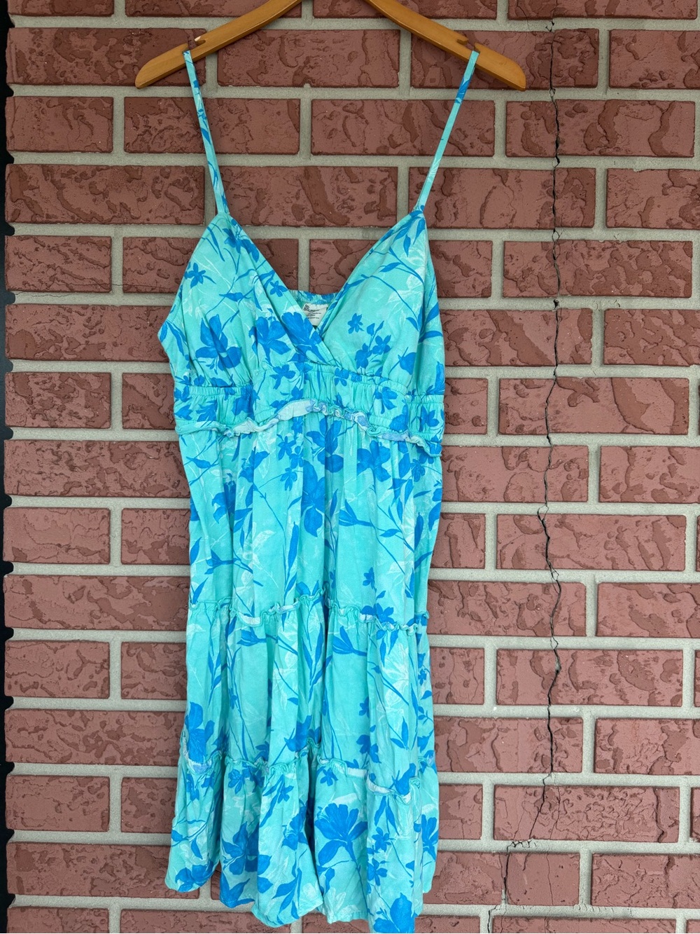 No Boundaries Teal and Blue Floral Wrap Top